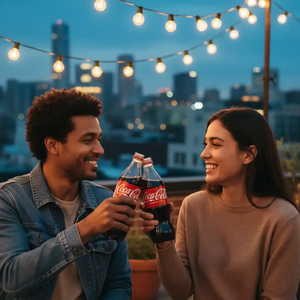 Friends toasting on a rooftop
